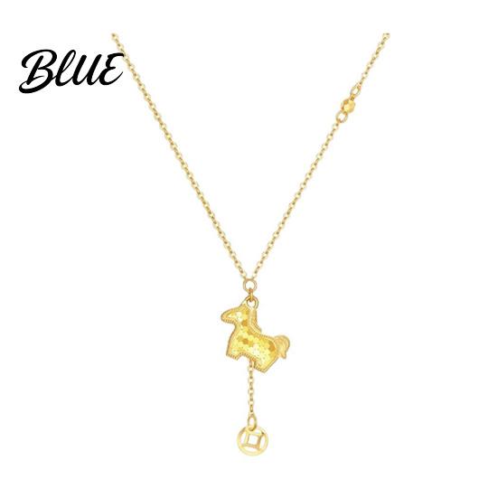 Horse Pendant Jewelry Necklace Zodiac Animal Cute Charm Women Chinese