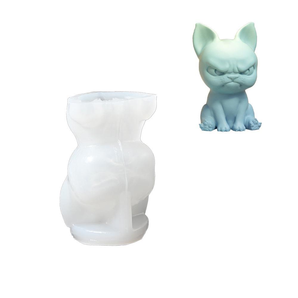 Simulated Dog Silicone Candle Mold 3D Ice Cube Mold Ornaments Mold Pudding Mold  Plaster