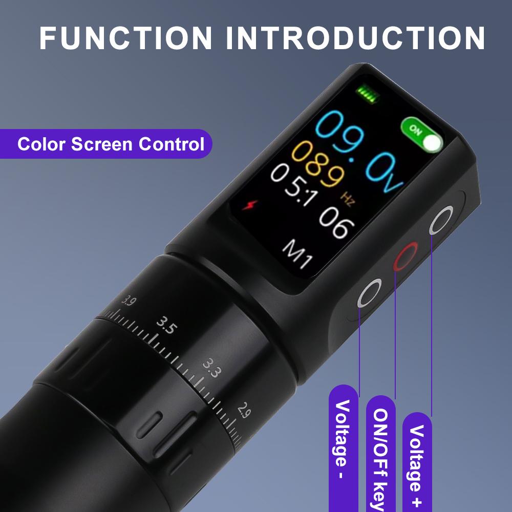 Professional New Wireless Tattoo Pen Machine with OLED Display Permanent Makeup Machine Tattoo Machine Pen with 1200mAh Battery