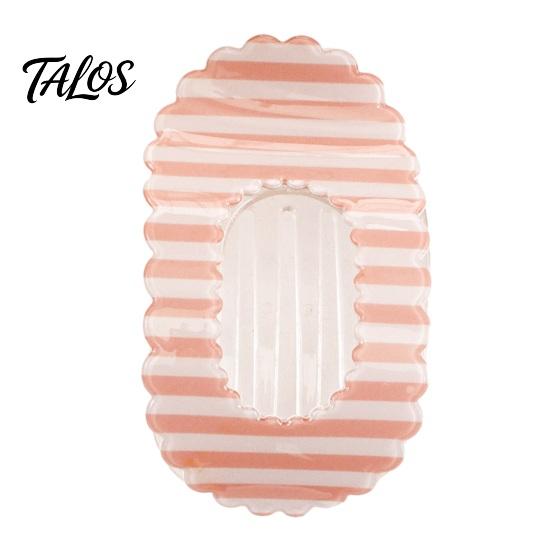 Floral Print Hair Claw for Women, Transparent Acrylic Clip with Anti-Slip Dense Teeth, Lace Wavy Outline Stable Grip Back Head Half-Tied Updo