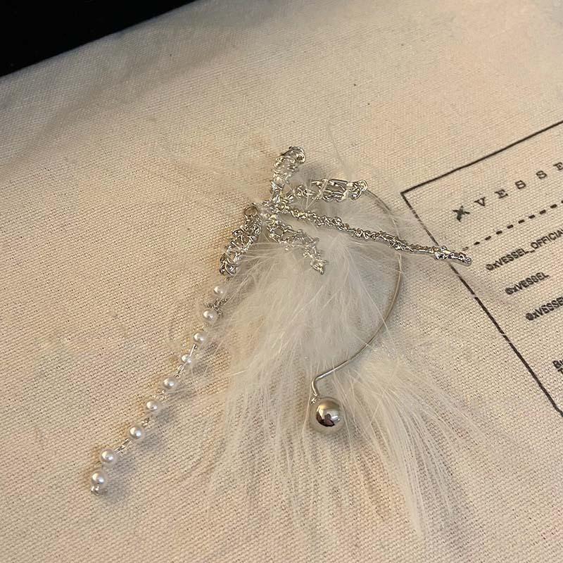 

Новая мода перо бабочка жемчуг кисточка ушная вешалка персонализированный зажим для ушей для женщин ювелирные изделия