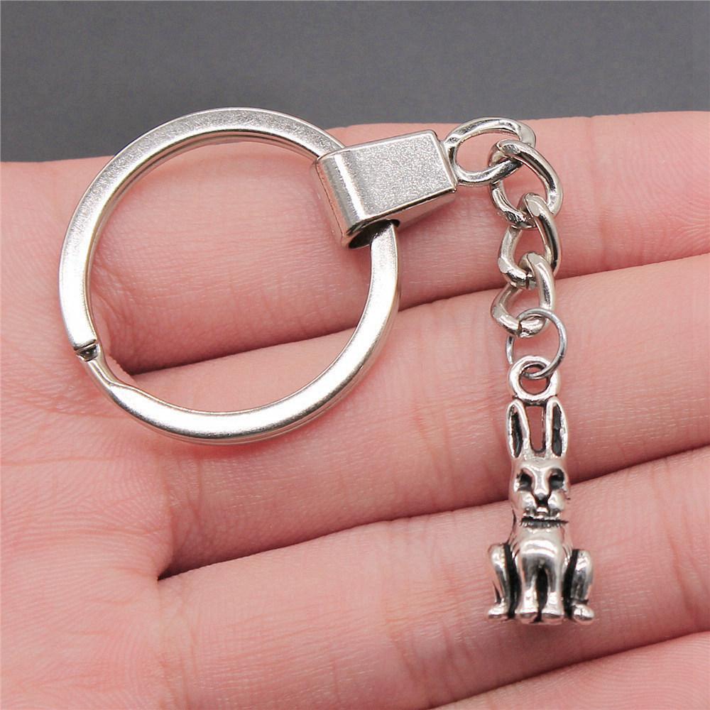 Cat Dog Rabbit Cute Pets Trio Antique Bronze Metal Keychain Best Seller Gift for Animal Lovers