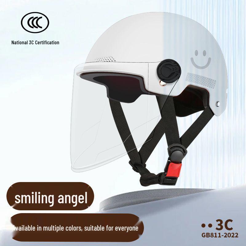 Durable Dual-Lens Motorcycle Half Helmet for Men & Women – Breathable, Sun-Protected, All-Season Safety