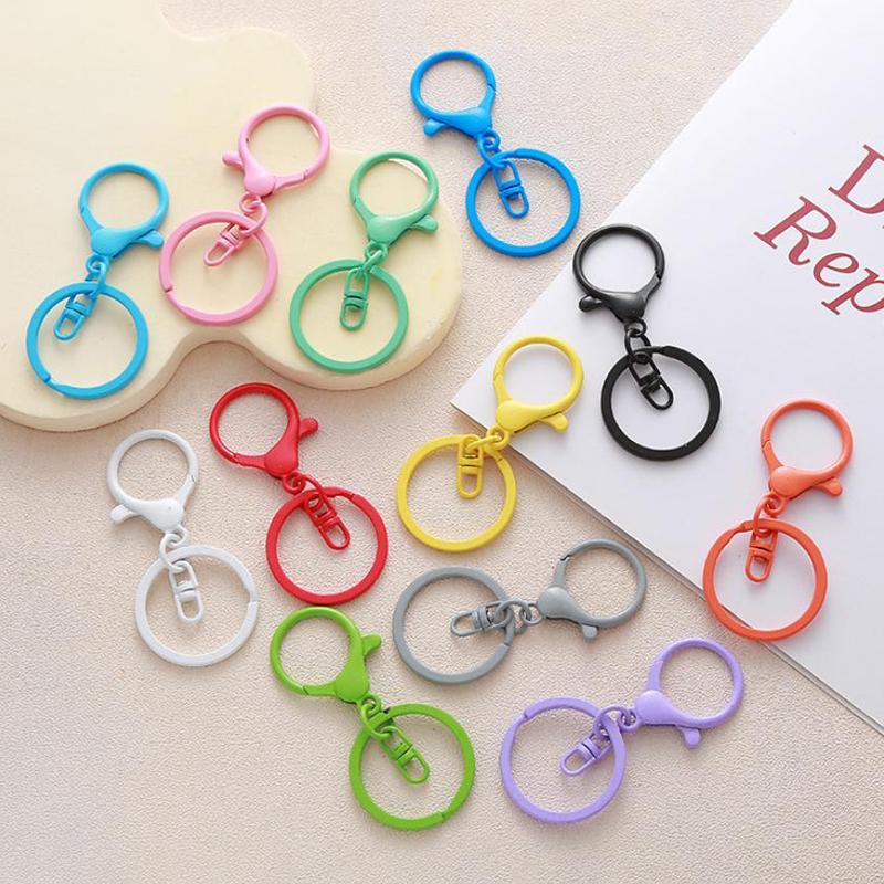 10Pcs Multicolor Keyring Lobster Clasp Hooks With Adjustable Buckle For Making Keychain Diy Bags Doll Hook Jewelry Accessories