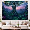 Magic Glowing Tree Tapestry Fairy Tale Treehouse Wall Decor Trendy Room Embellishment Living Room Sofa Background Blanket