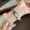 Traditional Chinese Flower Bangle Enamel Women's Hand Bracelet Vintage Cloisonne Bangle  Ladies