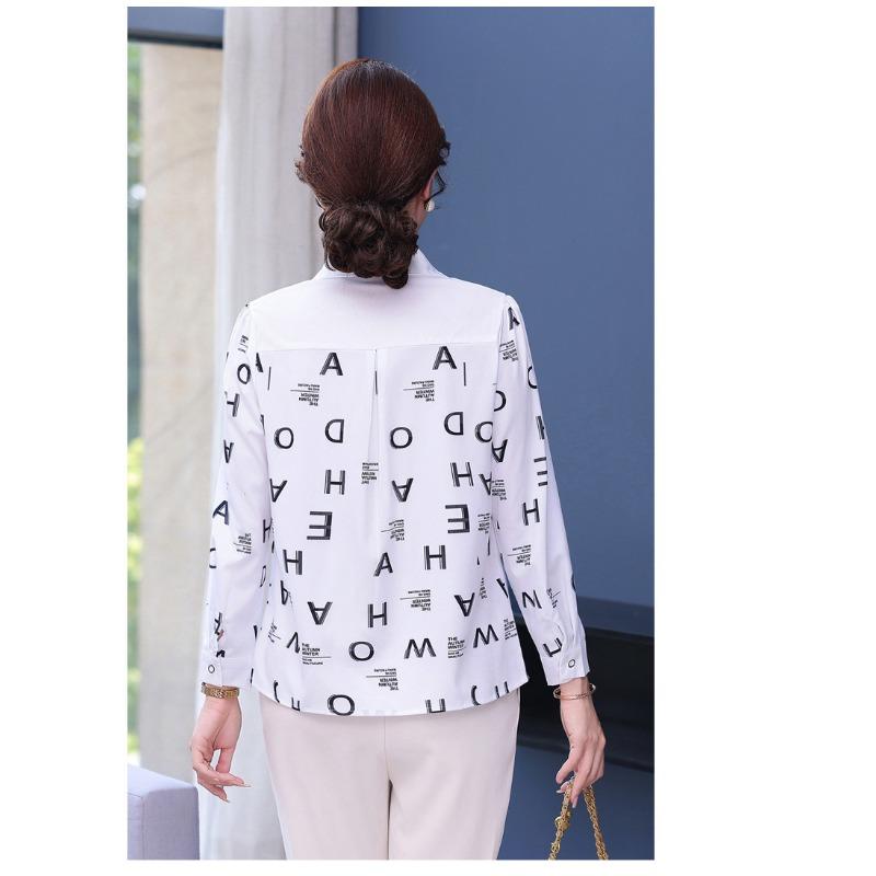 YYFS Women's Fashion Casual Spring Autumn Stripe Print Long Sleeve POLO Neck Blouses & Shirts