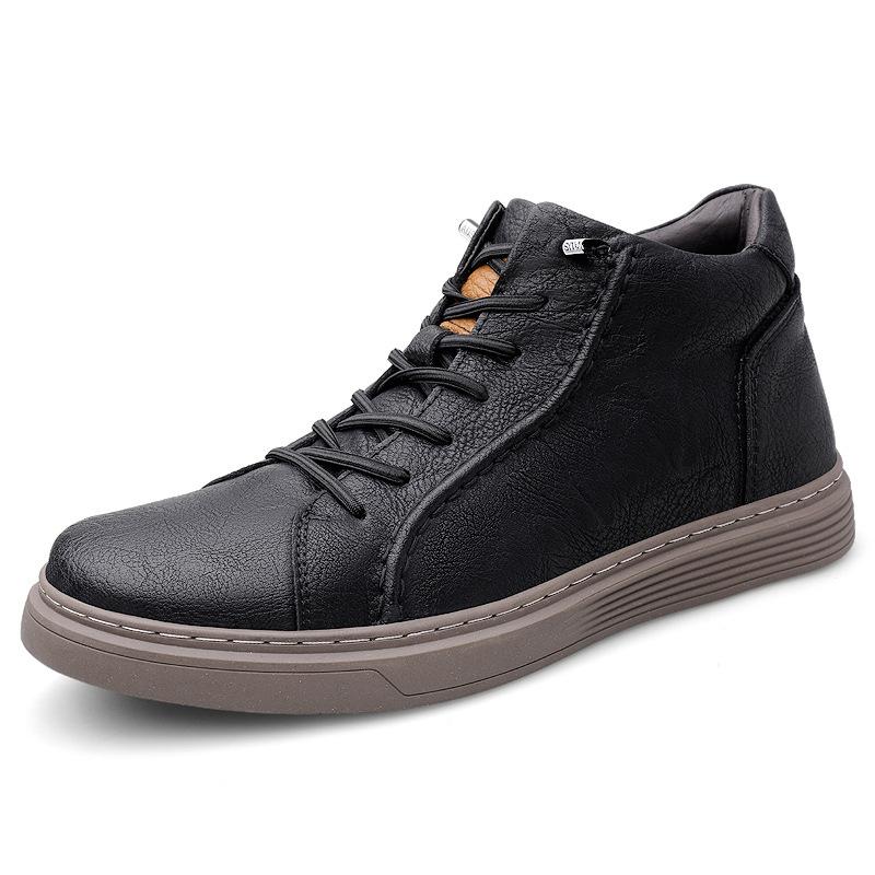 

Нові чоловічі черевики з натуральної шкіри 6 см. Повсякденне взуття на ліфті. Взуття для збільшення висоти. Чоловіче взуття. Прогулянкове робоче взуття 37-44. 47 чорний