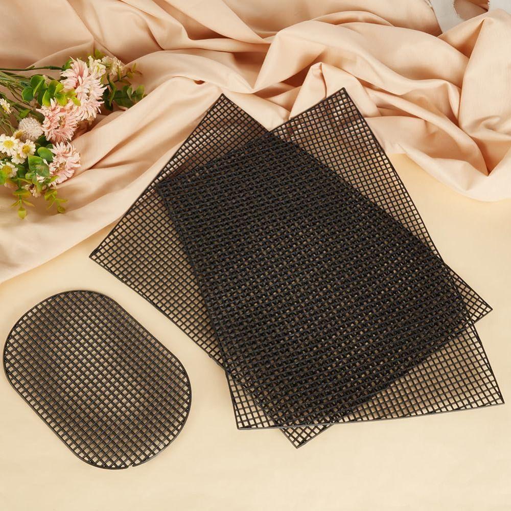 DIY Crafting Plastic Bag Mesh Grid Durable Black White Mesh Cloth Canvas Bag Sheets