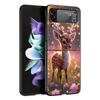 Deer Lichee Pattern Hard PC Phone Case For Samsung Galaxy Z Flip 7 6 5 4 Black Cover For Galaxy Z Flip 3 Foldable Fundas Shell