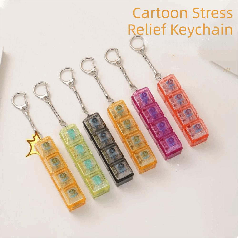 Funny Crystal Keycap Pendant Luminous Mechanical Keyboard Keychain  Holiday Gift