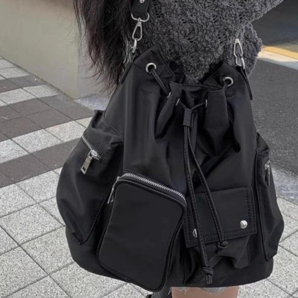 Bolsa de Cordón de Bolsillo, Diseño de Nicho Femenino, Mochila Ligera de Nailon, Bolso Cruzado de un Solo Hombro