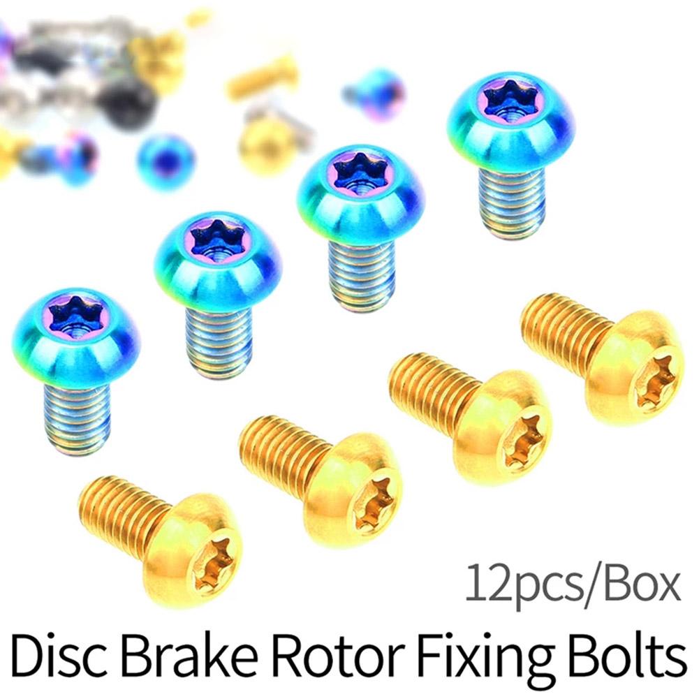 12 Stück feste Schraube M5 x 10 Titanlegierung exquisite Verarbeitung Mountainbike T25 Torx Bremsscheibenschraube