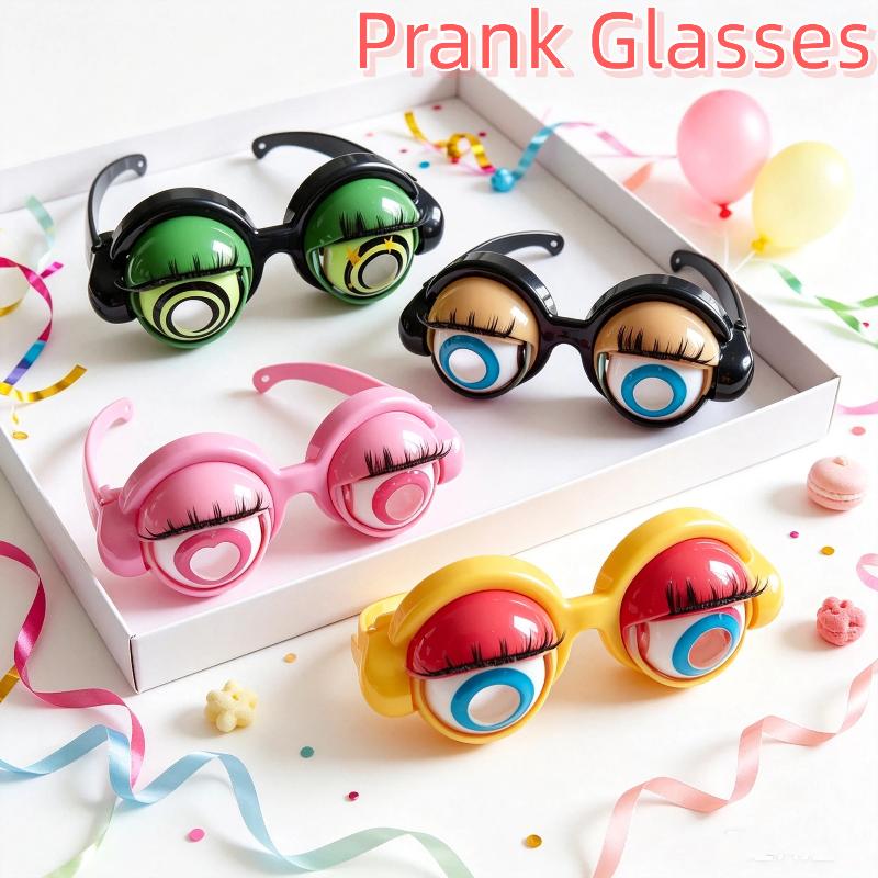 Funny Blinky Crazy Eye Glasses With Creative Moving Eyeballs Safe Plastic Material For Kids Birthday Party Cosplay Prank Games