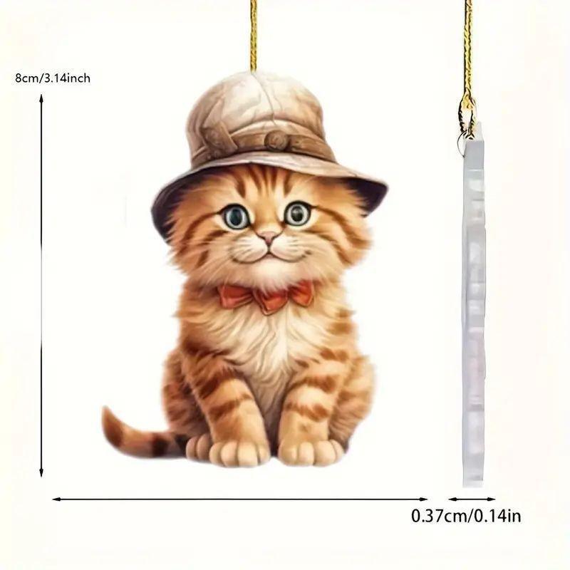 

Милый котик в шляпе - акриловая подвеска для зеркала заднего вида и брелок для рюкзака Standard