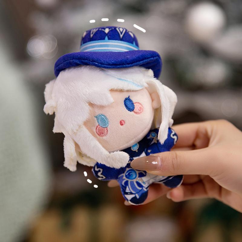 12cm Genshin Impact Cartoon Figure Plushies Wanderer Furina Lyney Lynette Doll Cute Mini Soft Toy Bag Pendant Plush Keychain