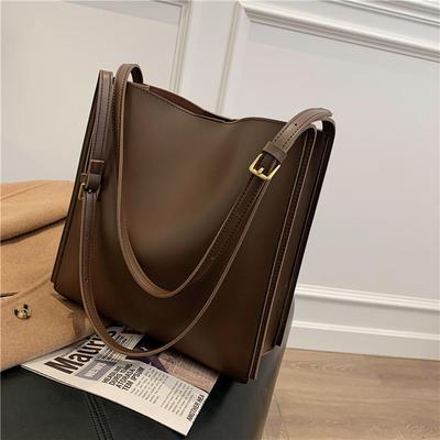 Large Capacity Bag Women's New Versatile Shoulder Bag Solid Color Commuter Tote Bag