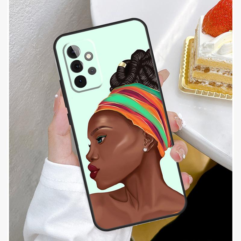 Beautiful Black Afro Girl Case For Samsung Galaxy A55 A35 A15 A14 A34 A54 A73 A53 A33 A23 A13 A12 A32 A52 A51 Cover