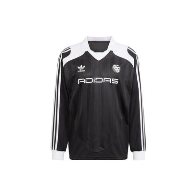 Originals Trefoil Logo V-Ausschnitt Langarm Fußballtrikot Herren Oberteile Schwarz IW3642