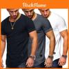 Men's Slim Fit O-neck Short Sleeve Muscle Tee T-shirt In Soft Breathable Fabric