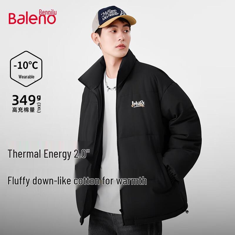 Baleno Men's Trendy Letter Print Thickened Padded Jacket