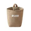 Storage Bag Cotton Linen Non-Woven Pocket Lightweight with Hanging Hole Wall Mounted Pouch for Bedside Bed Frames