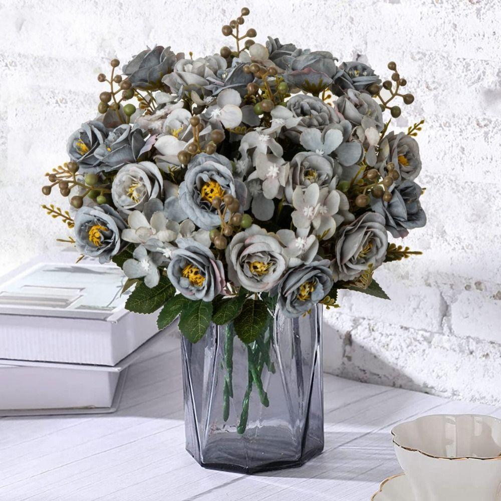 French Simulated Flowers DIY Bridal Rose Bouquet Fashion Silk Hydrangea  Home Decor