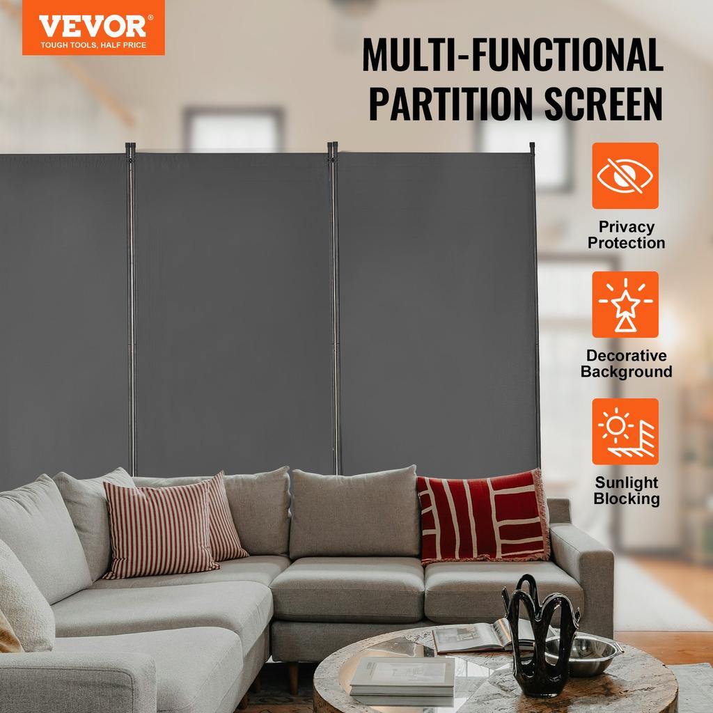 VEVOR Room Divider, 3 Panels Room Divider, Folding Privacy Screen and Portable Partition Divider for Room Separation