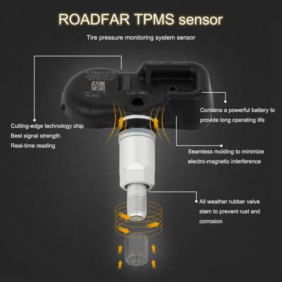 ROADFAR TPMS Sensor 315MHz Tire Pressure Sensor Fits 2007-2013 For Acura MDX 2007-2012 For Acura RDX 2009-2015 For Honda Pilot Replaces 42753-STK-A04