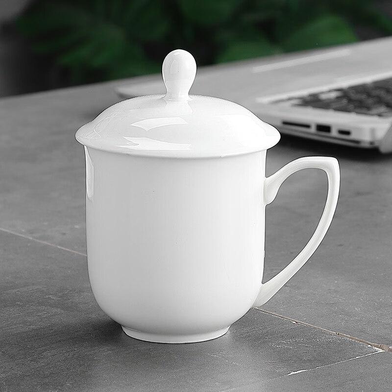 Jingbaodi 300ML White Ceramic Mugs with Handle (10-Pack)