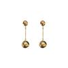 Silver Needle Metal Ball Tassel Earrings Personality Exaggerated Design Sense Earrings Simple Fashion Cold Wind Earrings