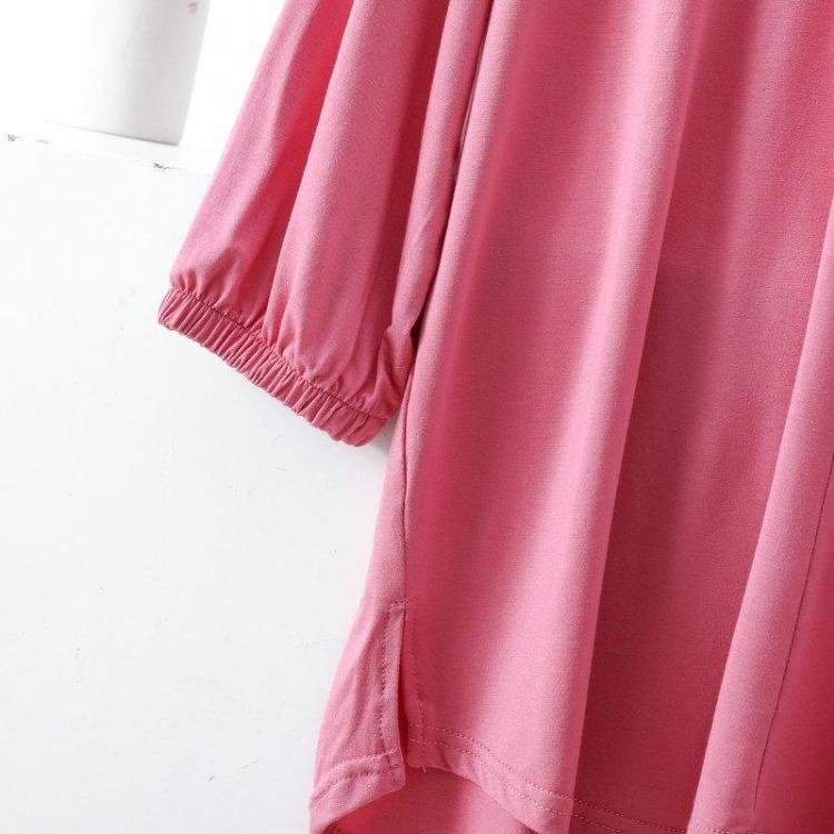 Women Plus Size V-Neck Tshirt Loose Casual Summer Top Modal Solid Color Tee Comfortable XL To 8XL T-Shirt