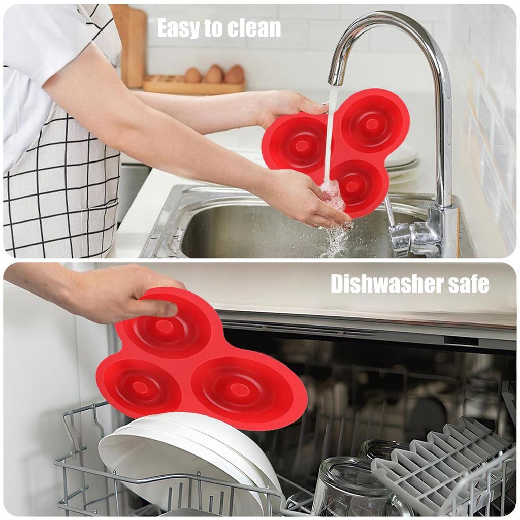 Silicone Donut Mold Heat Resistant Silicone Tray Reusable Donut Molds For Air Fryer For Cake Cookie Snack Cooking Breakfast Prep