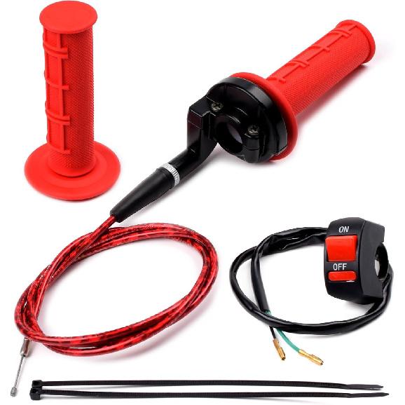 7/8" 22Mm Twist Throttle Accelerator Soft Rubble Handle Grip Cable Kit For 50Cc 90Cc 110Cc 125Cc 4-Stroke SSR Coolster Apollo CRF50 Roketa