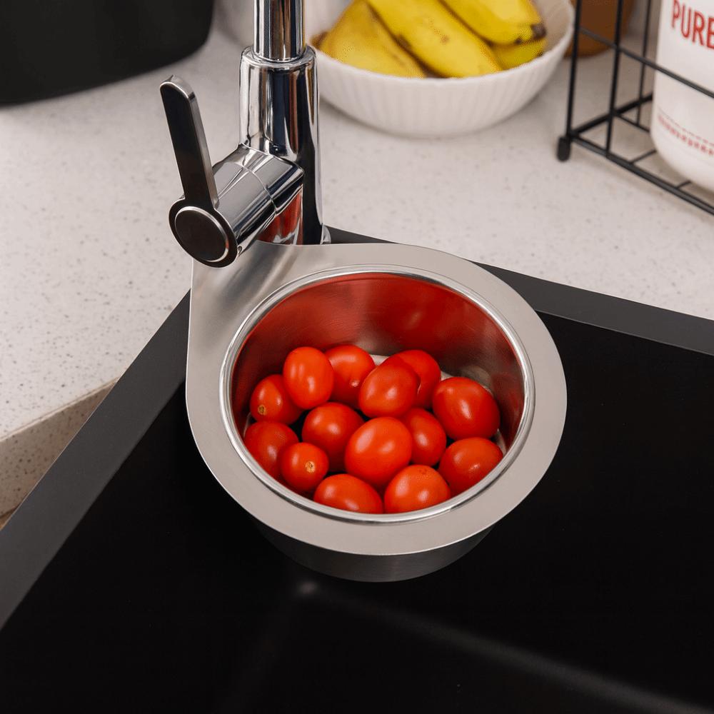 Torr Våt Separation Svanformad Diskho Avloppskorg Hängande Frukt Grönsaks Avrinningsställ Badrum