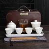 Nordic Gold-Trimmed Jade Porcelain Travel Tea Set
