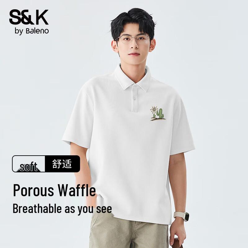 Baleno Men s S&K Waffle Knit Short Sleeve Polo Shirt 4XL