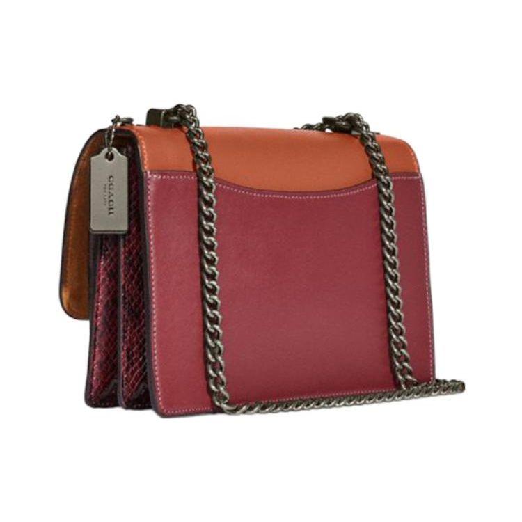 Coach Klare 22 Classic Monogram Print Flap Leather Crossbody Bag Women Bags Sunset Brown CB899-QBUOJ