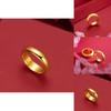 Unique Thick Solid Circle Ring For Couples In Luxurious Gold Plated Brass With Geometric Design