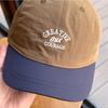 Short Brim Running Baseball Cap Unisex Quick-Dry Mesh Letter Decor Retro Fashion Color Block Outdoor Hat