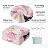 Sanrio Birthday Flannel Blanket Soft Cozy Plush Throw Kawaii Hello Kitty Sofa Bed Cover Office Nap Shawl Travel Camping Blanket