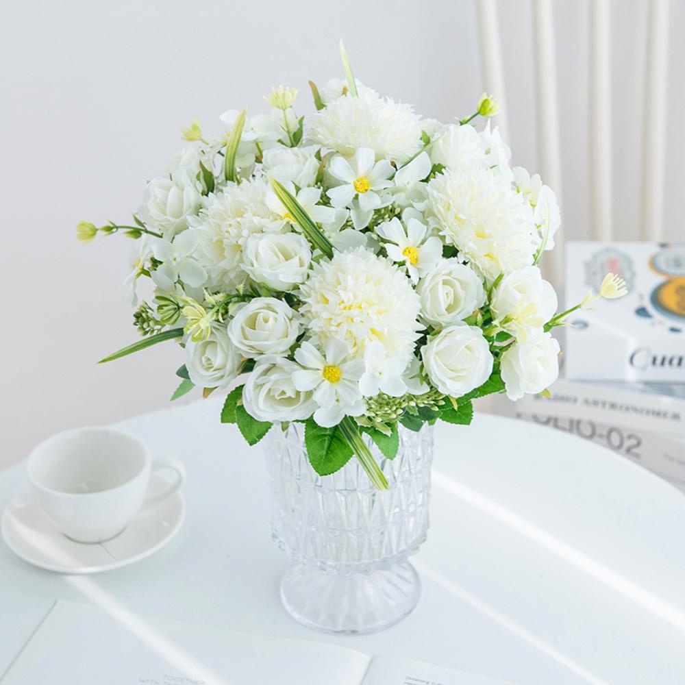 1PC Artificial Flowers Silk Roses Wedding Wreath Home Room Festival Decor Bridal Bouquet Outdoor Courtyard Garden Arch DIY Gift