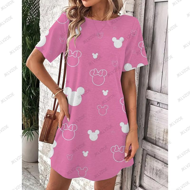 Fashion Loose Crew Neck Women's Casual Versatile Printing Casual Dresses