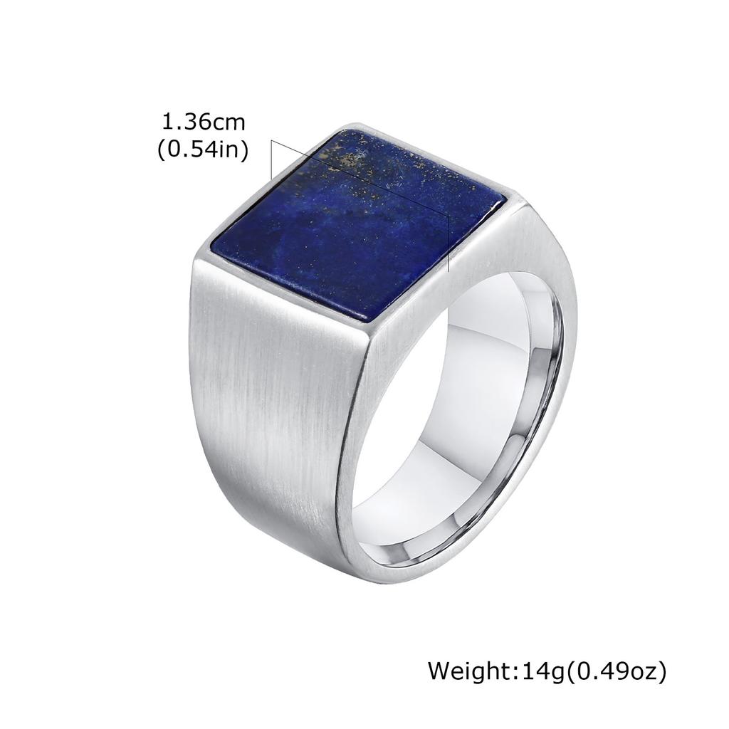 Punk Vintage Ethnic Rings for Men Retro Viking Knot Rune Finger Band, Black Geometric Square Stone Signet Ring Jewelry