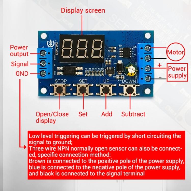 LED Digital Time Delay Relays Motor Speed Controller 3.3-15V Motor Forward And Reverse Controller Control Board
