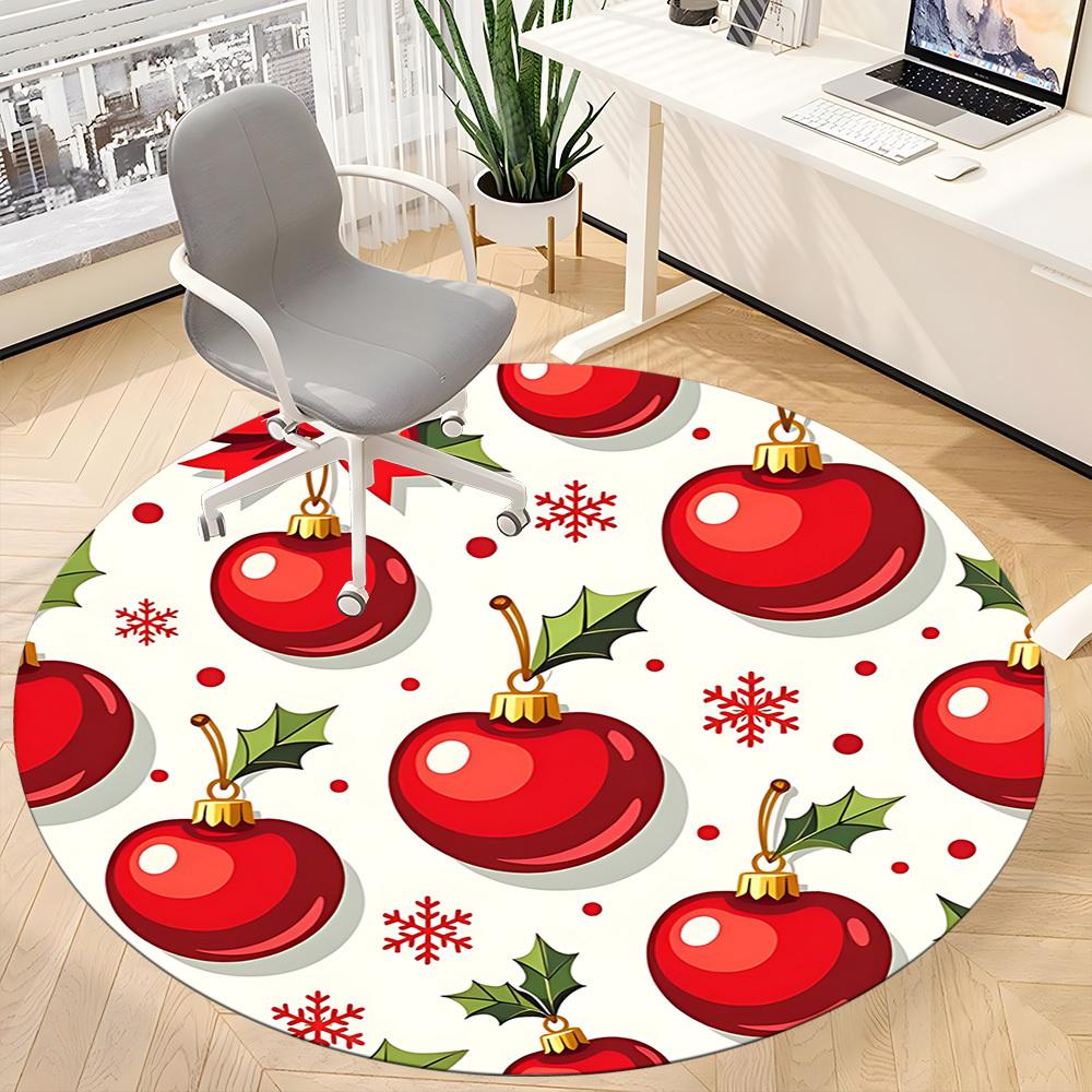 1pc Red AppleChair Carpet for Office, Indoor Non-Slip Washable Polyester Fiber Carpet, Mat For Office, Machine Washable