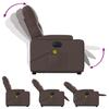 Electric Recliner with Lift Function Brown Faux Leather