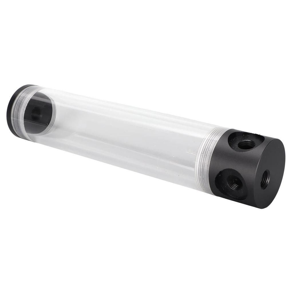 Water Cooling Reservoir 240mm 9.4in Length G1 4in Thread 50mm 2.0in Diameter Tube Low Noise 4 Holes PC Cooling Tank