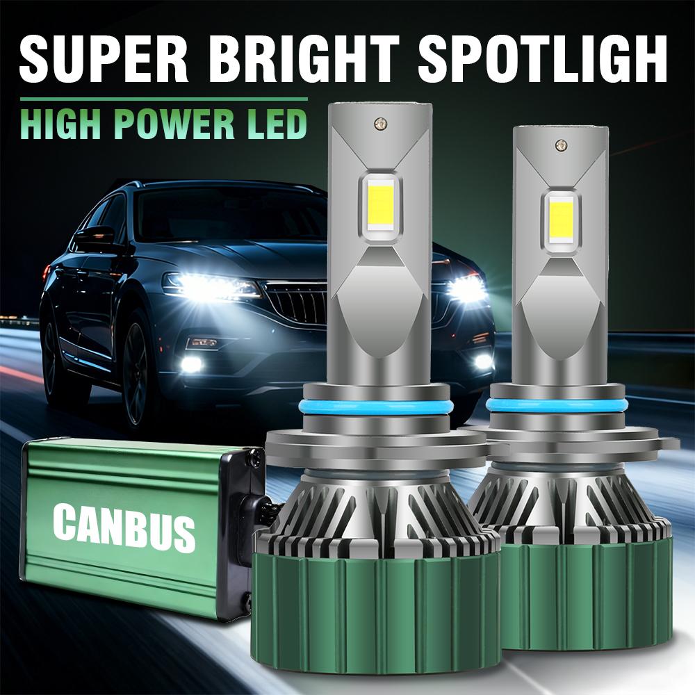9006 HB4 Canbus LED Headlight High Power Canbus Turbo Fan Lamp External Drive 6000K Car Light DC12V Ultra Bright Light Bulbs