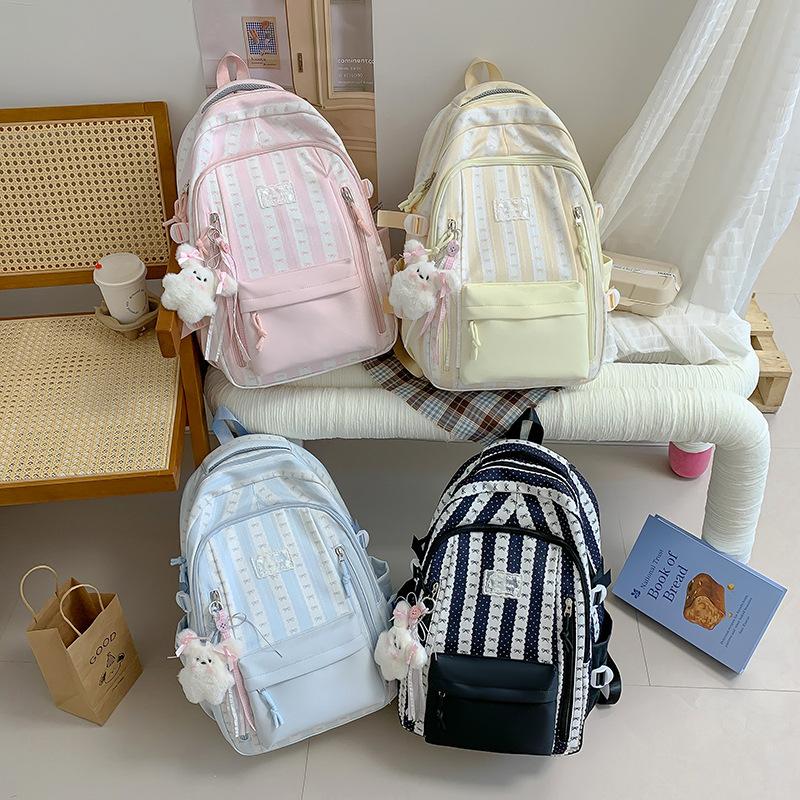 Schoolbag Large Capacity Multi-Pocket Backpack Middle School Student School Bag Female Junior High School Student High School Student Burden Reduction